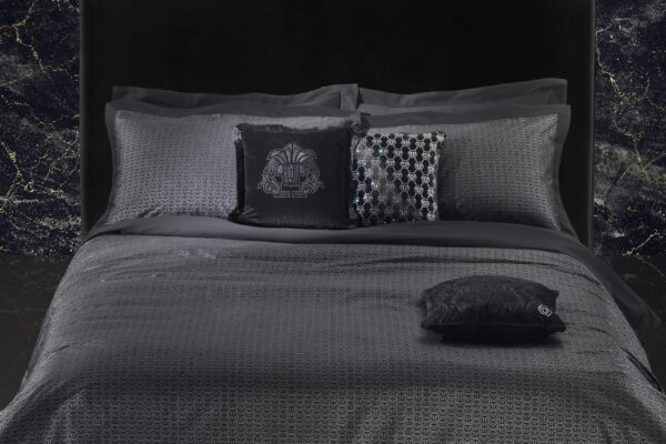 Philipp Plein dekbedovertrek Hexagon zwart
