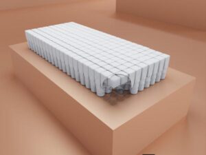 Kreamat Mobispring matras met Zweedse Hybrid Pocketvering, HD60 comfortschuim, 7 ergonomische comfortzones en uitstekende ventilatie voor optimaal slaapcomfort bij Moon Slapen Rotterdam.