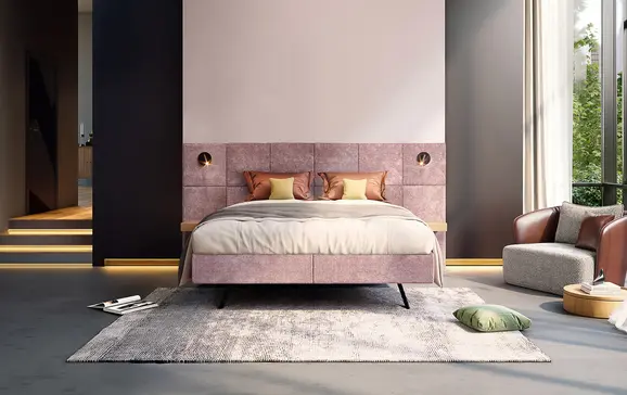 Kreamat molto 135 cm Kreamat Molto boxspring met gepatenteerde schouderzone, luxe hoofdbord en ergonomisch slaapcomfort bij Moon Slapen Rotterdam.