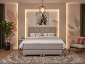 Serta Magnum Celebrations boxspring met luxe hoofdbord en sierbies bij Moon Slaapadviseurs
