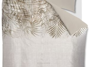 Riviera Maison Palm Shade dekbedovertrek van 100% katoen met botanische varens en natuurlijke tinten voor een luxe hotel chique en landelijke slaapkamer